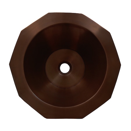 Whitehaus Decagon Shaped Above Mount Cu Bathroom Basin W/ Smooth Texture And 1.5 WHOCTDWV16-OBS